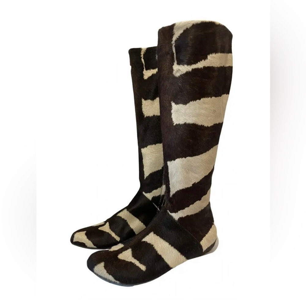 BOTTEGA VENETA PONY HAIR CALFSKIN BOOT SIZE 38